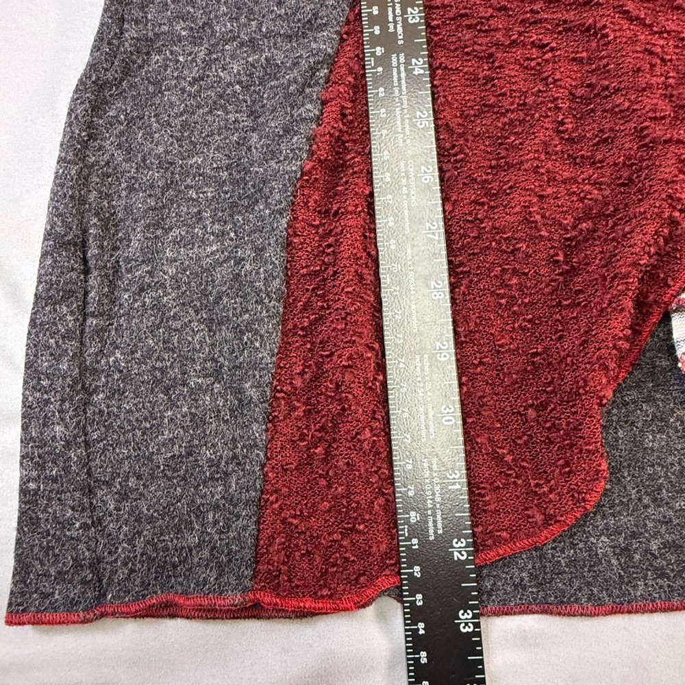 Shana Apparel Mixed Media Patchwork Tunic Top Black Red Leopard Print Womens M - Picture 8 of 16